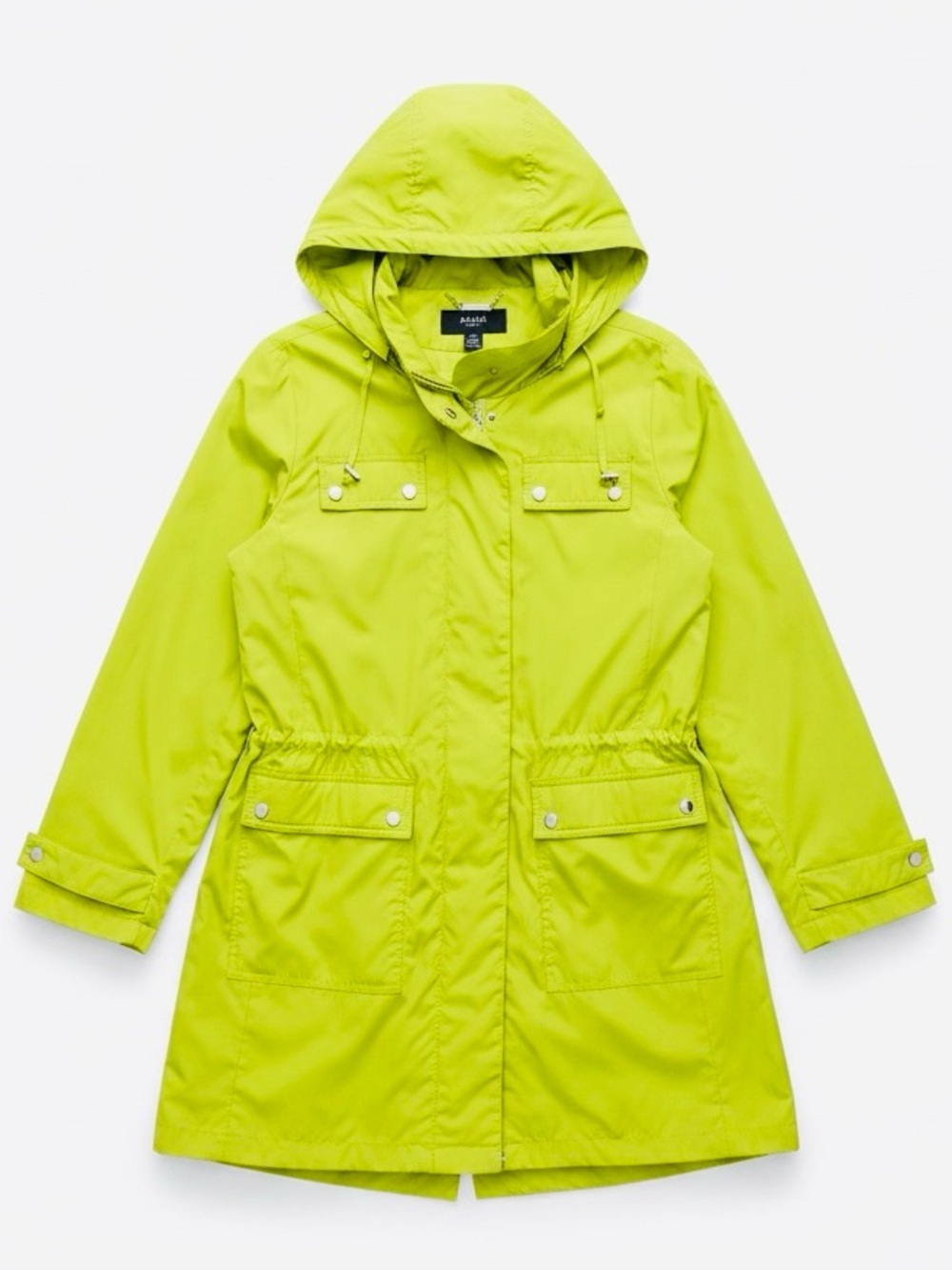 Alfani Lightweight Lime Green Hooded Anorak Rain Hooded Jacket Size Medium